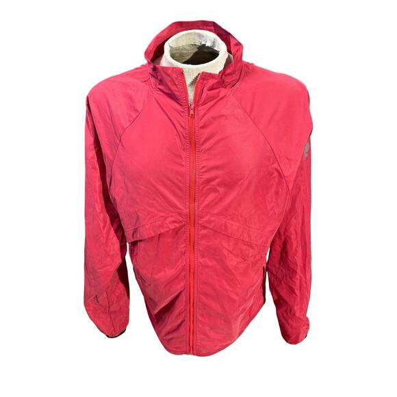 Beardedgoat Packable Windbreaker Jacket Red Lightweight Hooded Men’s Large - Picture 1 of 7